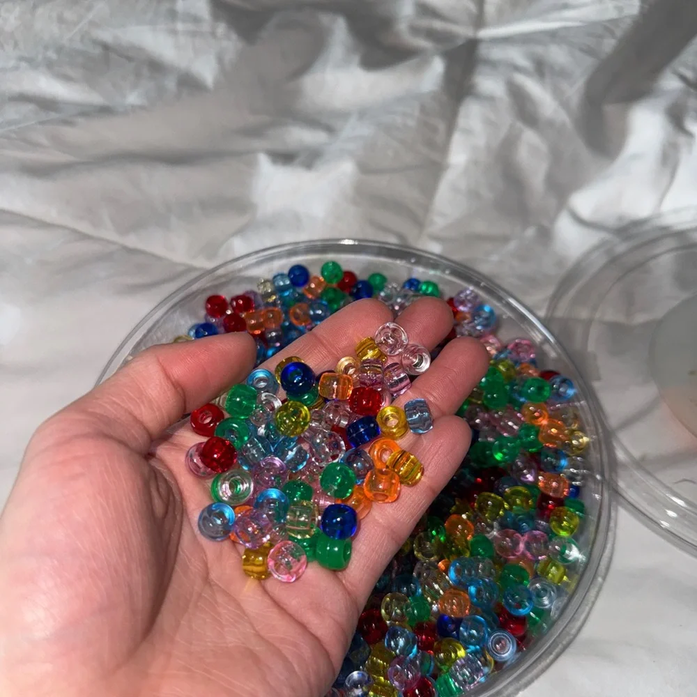 OPENED Bead Landing 1lb Assorted Pony Beads - Multi-Color Translucent